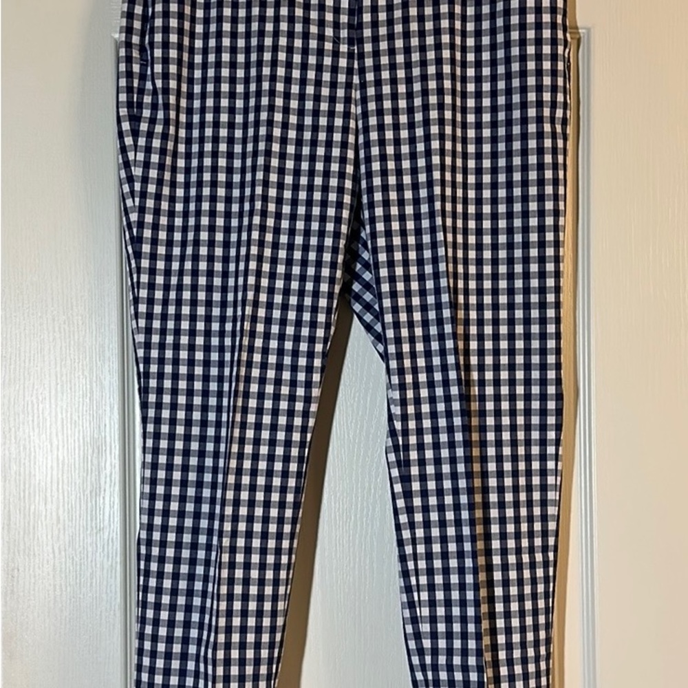 Brooks Brothers Fleece Blue & White Gingham Check ‘Red Fleece’ Pants Size 8